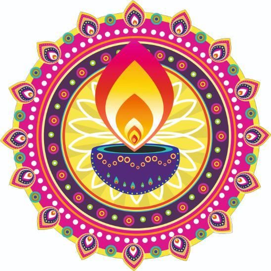 Diwali Rangoli Stickers Blue Diya