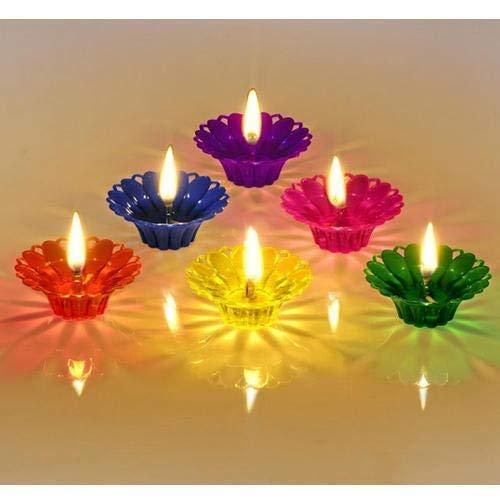 3D Reflection Shadow Diyas for Diwali | Decorative Flameless Lamps (Set of 12)
