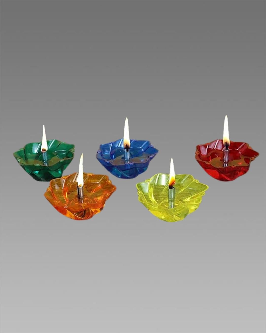 3D Shadow Projection Diya | Reusable Reflective Lamps for Diwali Decoration (Set of 4)