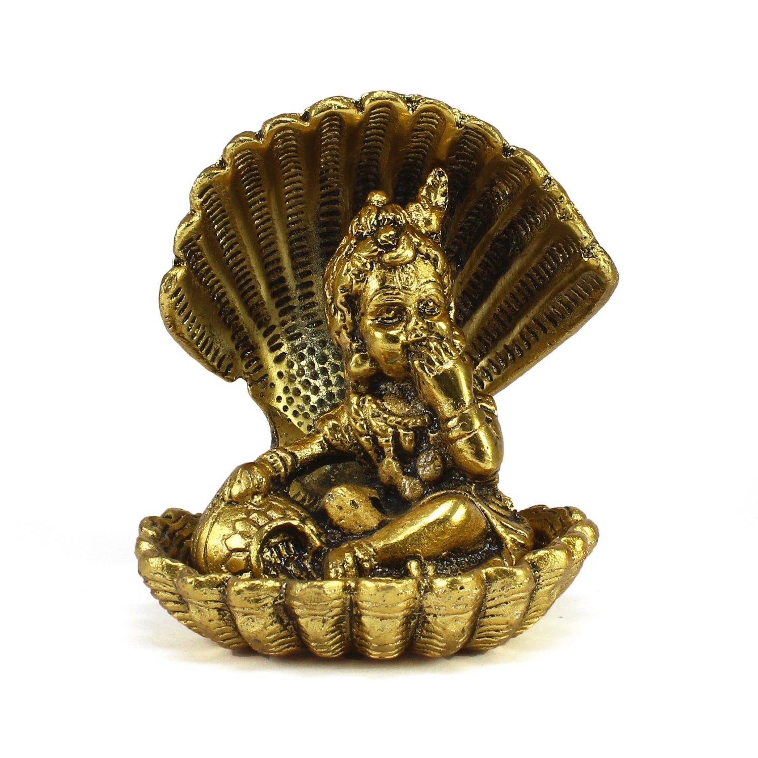 Golden Bal Gopal Makhan Chor Idol | Decorative Krishna Statue for Home Puja