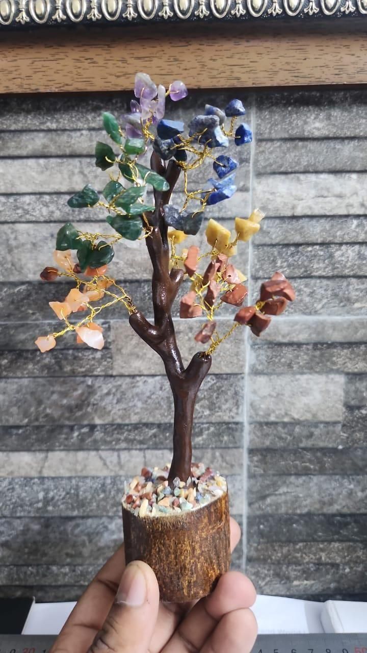 7 Chakra Crystal Tree for Positive Energy | Feng Shui Gemstone Money Tree for Healing