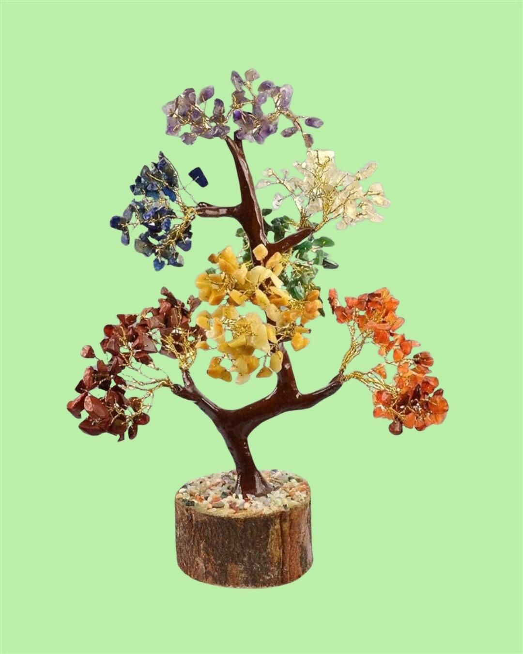 7 Chakra Crystal Tree for Positive Energy | Feng Shui Gemstone Money Tree for Healing