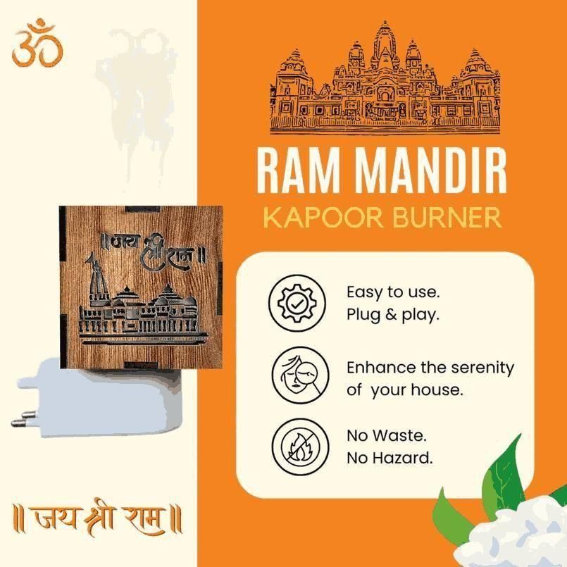 Ayodhya Ram Mandir 3-in-1 Lamp | Aroma Burner, Camphor Diffuser & LED Night Light