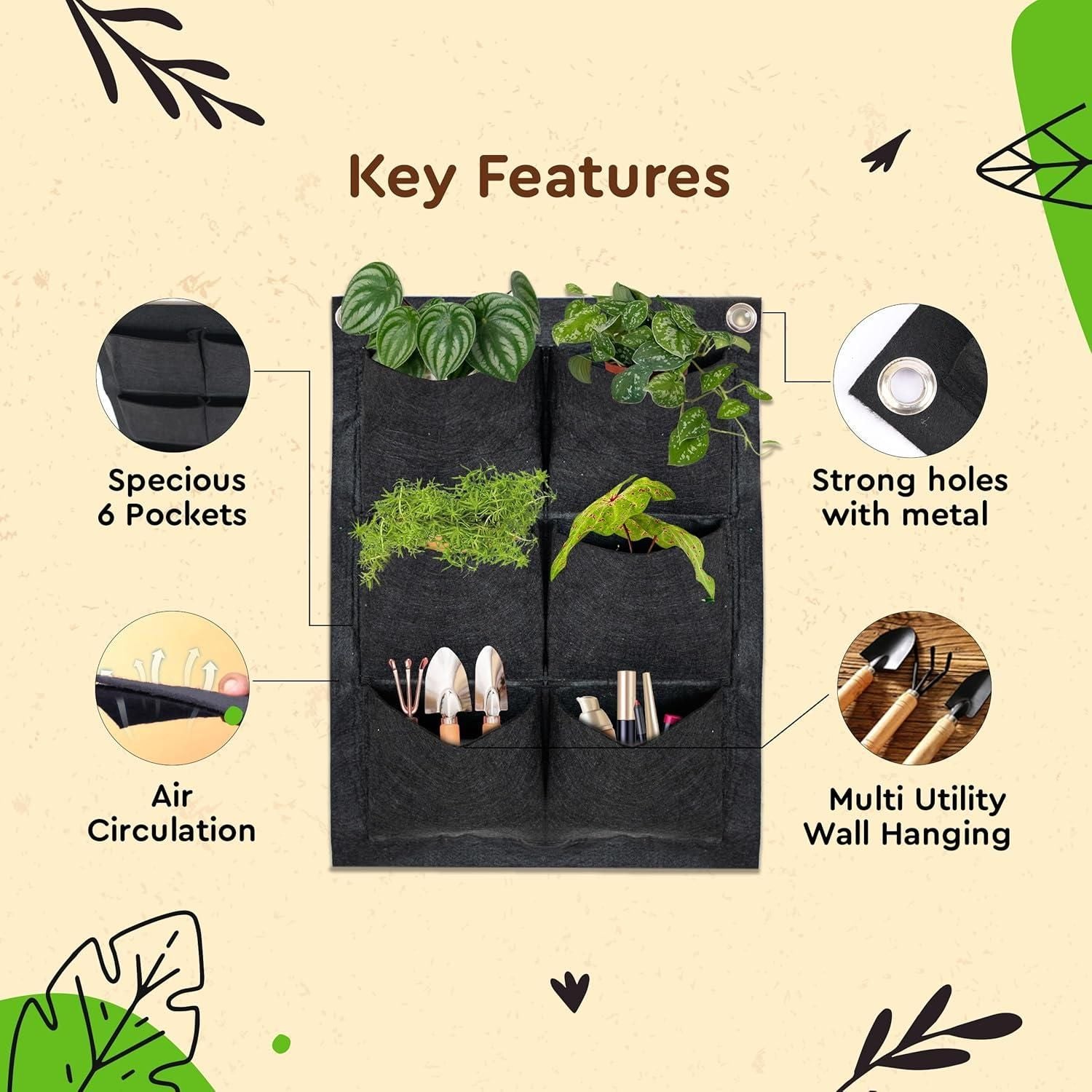 Vertical Hanging Wall Planter for Balcony�/Indoors